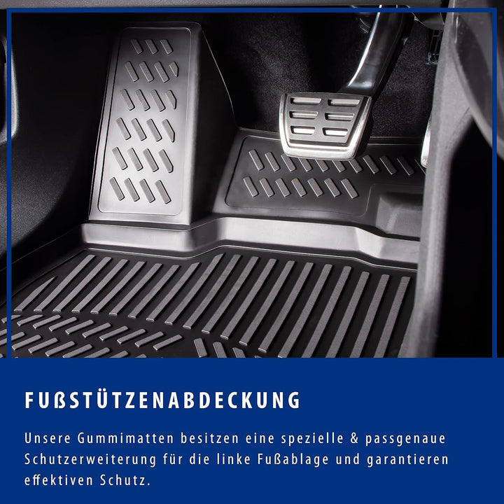 Elmasline Design 3D Gummimatten Set für Ford Fiesta VII Baujahr ab 2017 | Extra hoher 5cm Rand FIEST