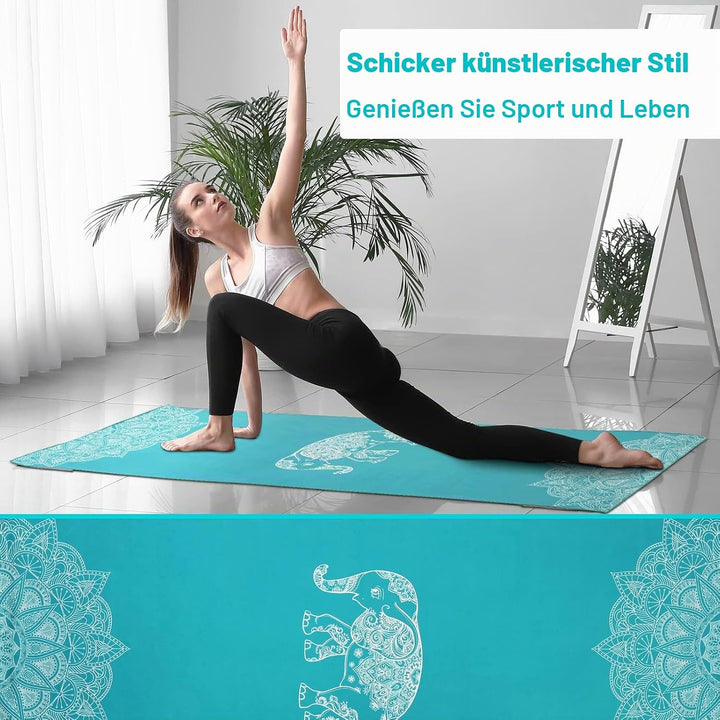MoKo Yogamatten Handtuch, rutschfest Yoga Handtuch Auflage für Yogamatte Schweissabsorbierend Saugfä