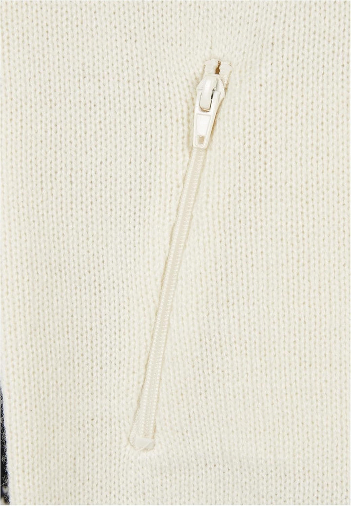 Brandit Herren Cardigan Norweger Strickjacke, S Weiß