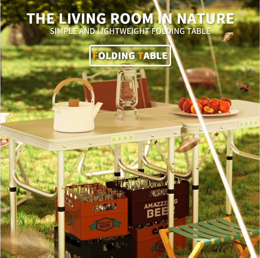 Rigogo Klappbar Laptop-Betttisch, Tragbar Betttablett Schosstisch,mit stabilen Aluminiumbeinen und T