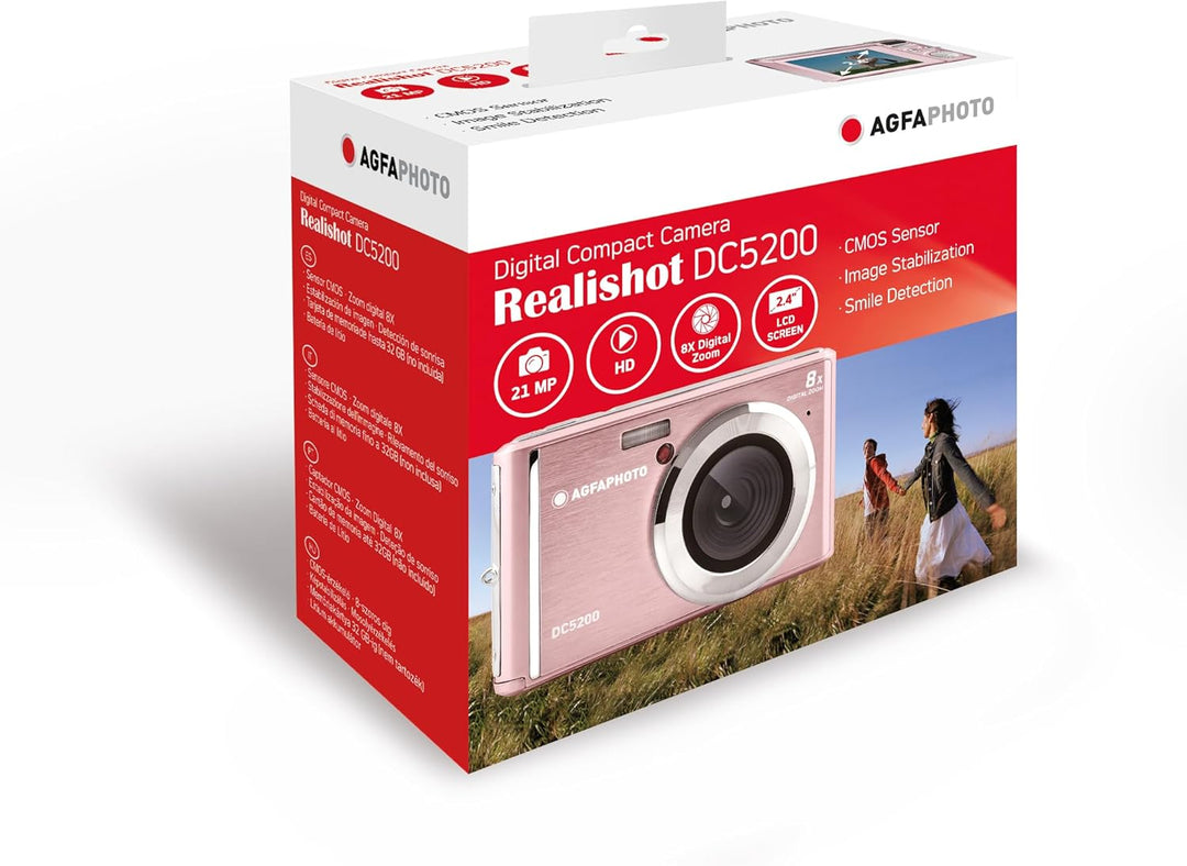 AGFA Photo Kompaktkamera DC5200, Rosa, Rosa