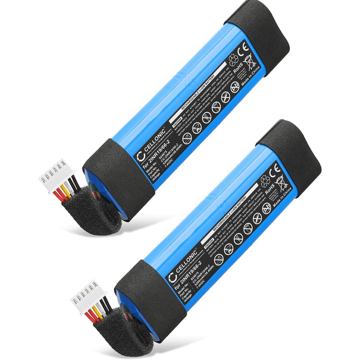 CELLONIC 2X Akku für Lautsprecher Kompatibel mit JBL Xtreme 2, 2INR19/66-2 - (5200mAh, 7.4V) 2x Akku