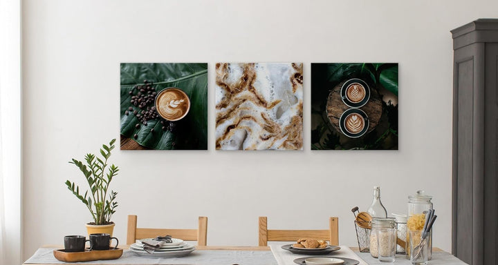 Muralo - Wandbilder Set - Leinwand Bilder Set Aufhängefertig - Bilder für Küche- Moderne Wanddeko -