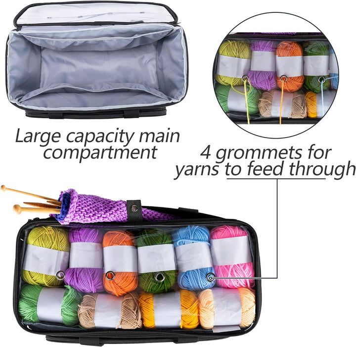 Yarwo Tasche für Garnaufbewahrung, Stricktasche zur Aufbewahrung von Wolle, Handarbeitstasche mit Gr
