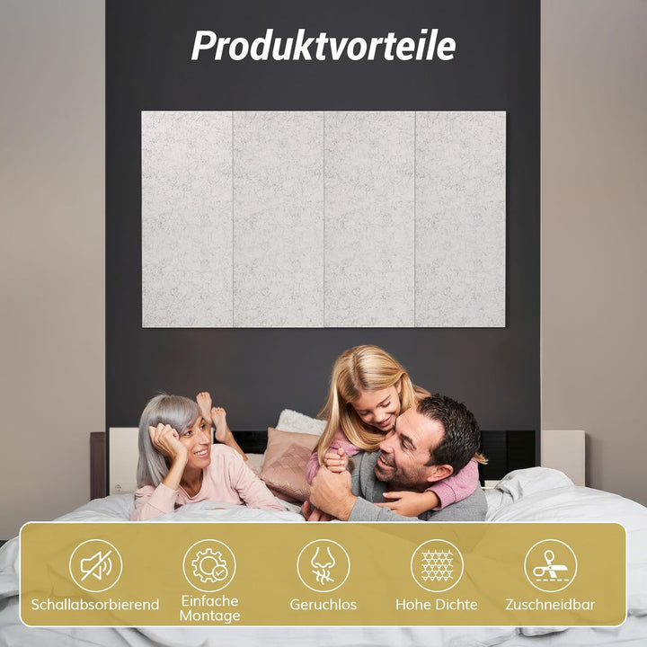 TONOR Gross Akustikpaneele Selbstklebend, 2 Pack 112x55 cm Schallschutzplatten Akustikplatten für Wa