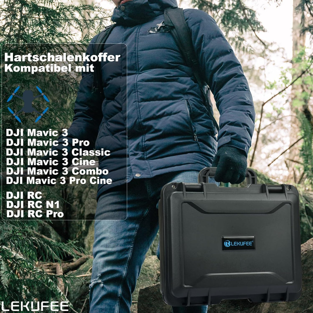 LEKUFEE Wasserdichter Hartschalenkoffer für DJI Mavic 3 Pro/DJI Mavic 3 Classic/DJI Mavic 3/Combo/Ci