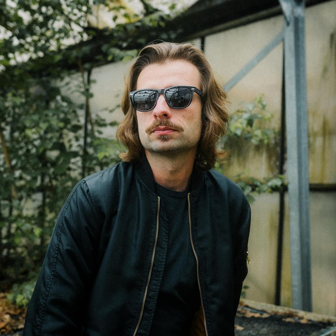 glozzi Sonnenbrille Herren und Damen Holz Polarisiert UV400 mit Holzbügeln und Brillenetui aus Kork