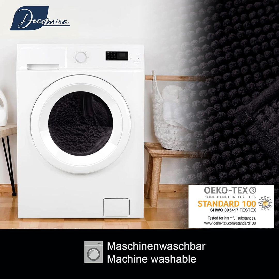 Decomira Badematte rutschfest | Als Badteppich Set kombinierbar | Badezimmer-Teppich Bad-Vorleger wa
