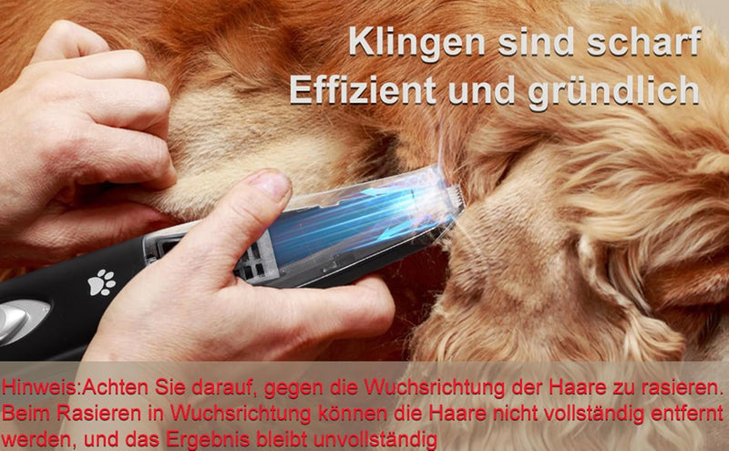 Hofeny Hundeschermaschine mit Staubsauger, Katzenkrallen-Trimmer, leise Pfotenschermaschine, Haustie