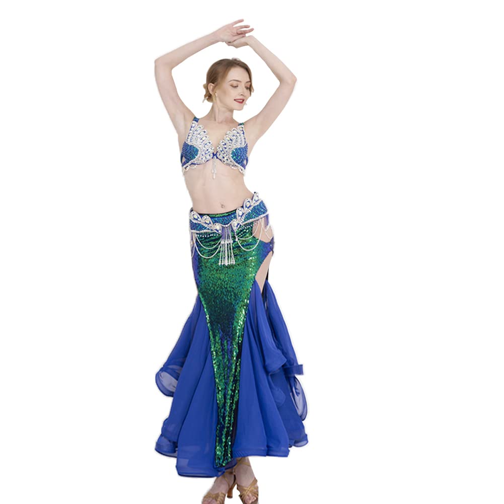 ROYAL SMEELA Pailletten Bauchtanz Kostuem professionell orientalische Tanzkleidung Damen Strass bauc