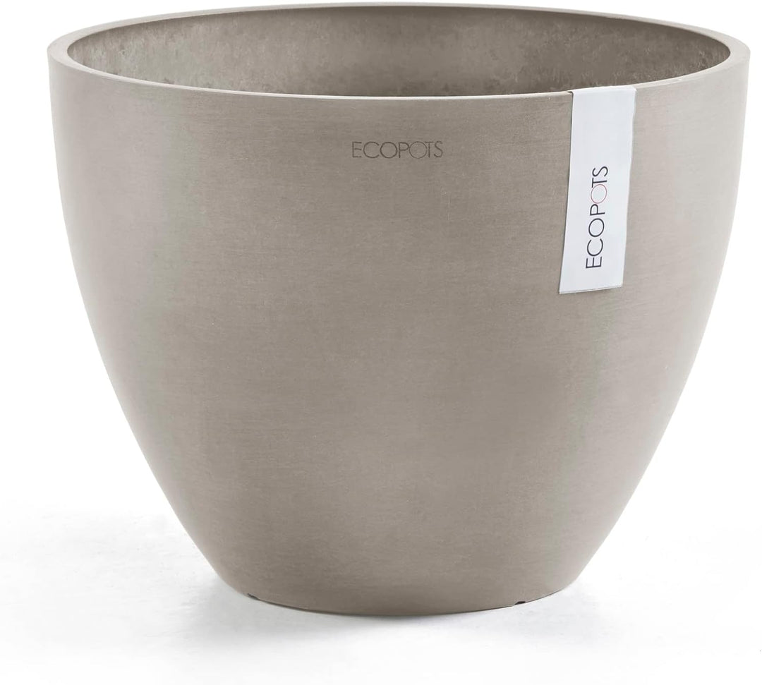 ECOPOTS Blumentopf Antwerp Braun Grau - Durchmesser Ø 40 cm rund gross - Pflanzentopf aus Recycling