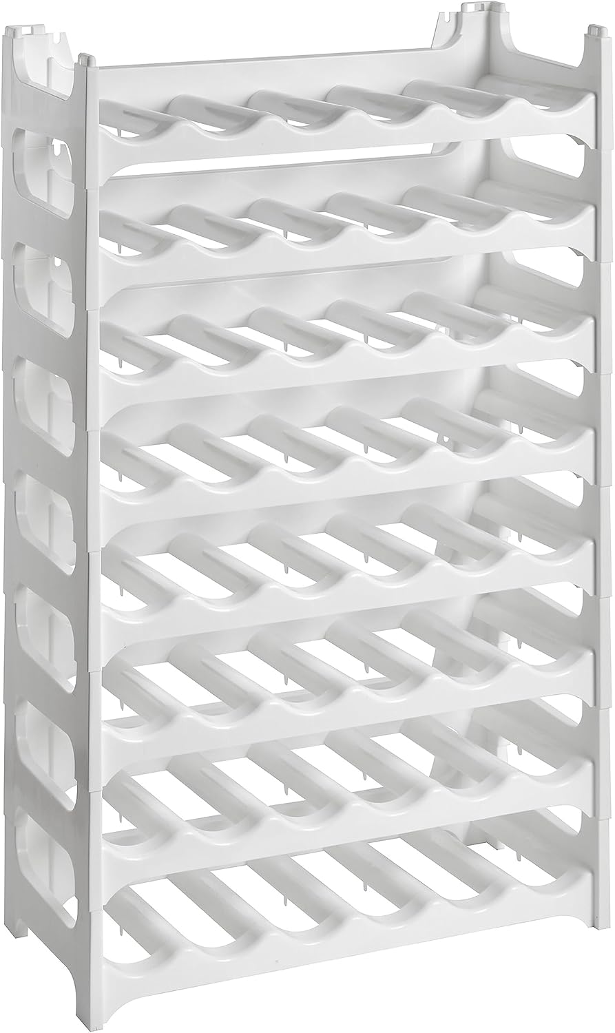 Grizzly Flaschenregal - modulares, stapelbares Design für 48 Flaschen, Weinregal Weiss 8 Module für