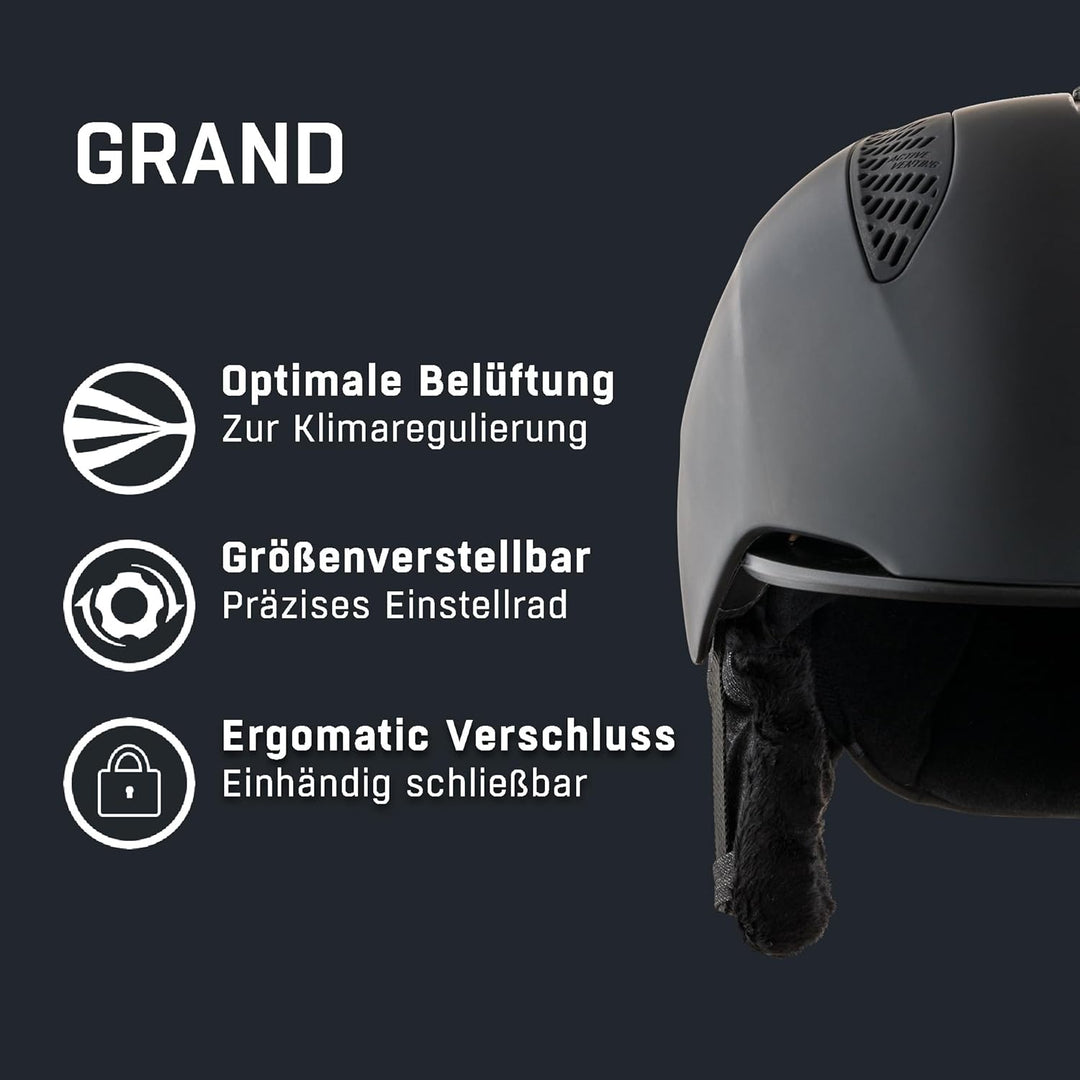 ALPINA GRAND - Sicherer, Optimal Klimatisierter, Bruchfester & Anpassbarer Skihelm Für Erwachsene bl