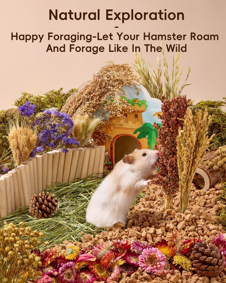 BUCATSTATE Natürliche Hamster-Einstreu – Blumen & Kräuter & Sprays für Käfig-Lebensraum-Dekor – Beha