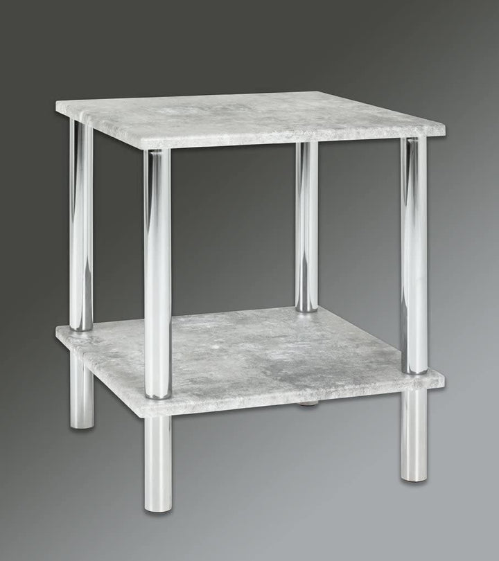 HAKU Möbel Beistelltisch, MDF, chrom-betonoptik, B 39 x T 39 x H 47 cm, Chrom-betonoptik