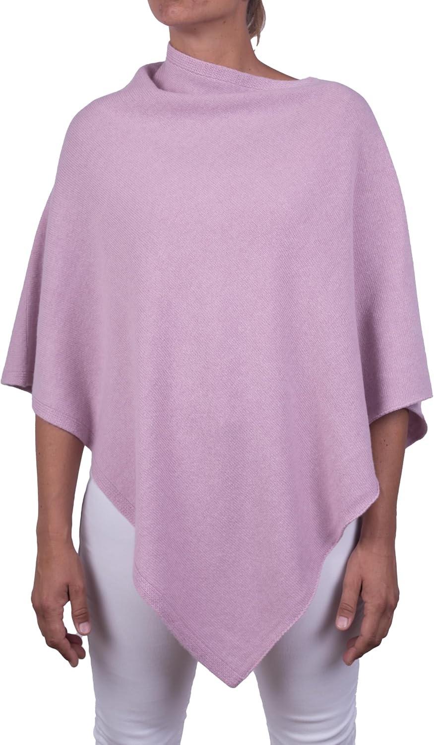 Kaschmirmischung Poncho Frau Made in Italy Merinowolle Kaschmir Schwarz Beige Weiss Blau Grau Strick