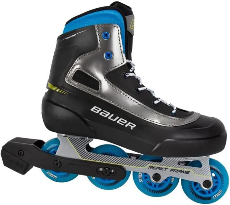 BAUER Rec Inline Skate Coaster Junior + Senior, Grösse:M9/W10 (EU 43), Weite :R = Regular