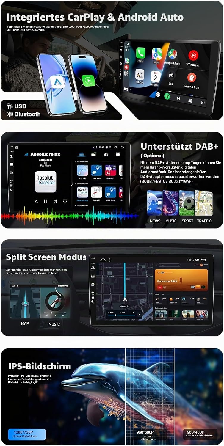 Android 15 Autoradio für Renault trafic 3 / Opel Vivaro B (2014-2021) GPS Navigation - CarPlay Andro