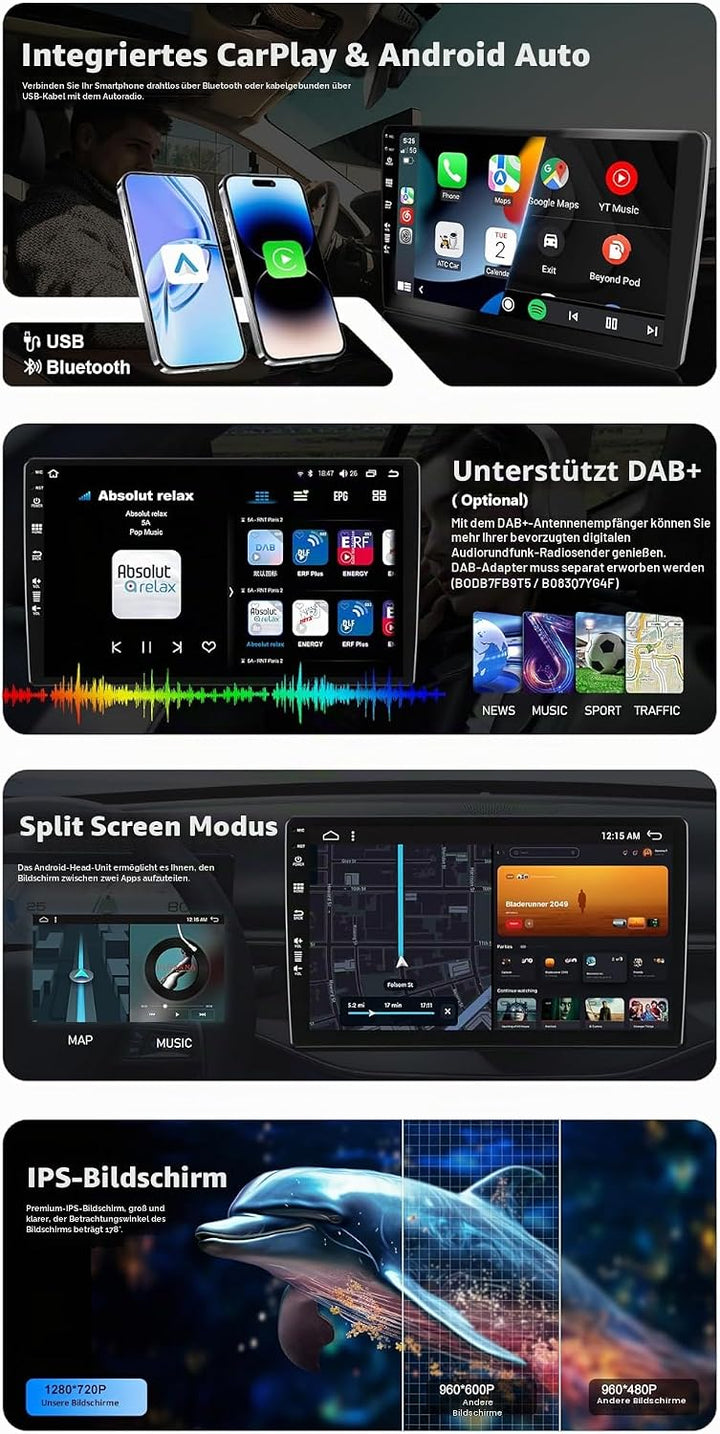 Android 15 Autoradio für Renault trafic 3 / Opel Vivaro B (2014-2021) GPS Navigation - CarPlay Andro