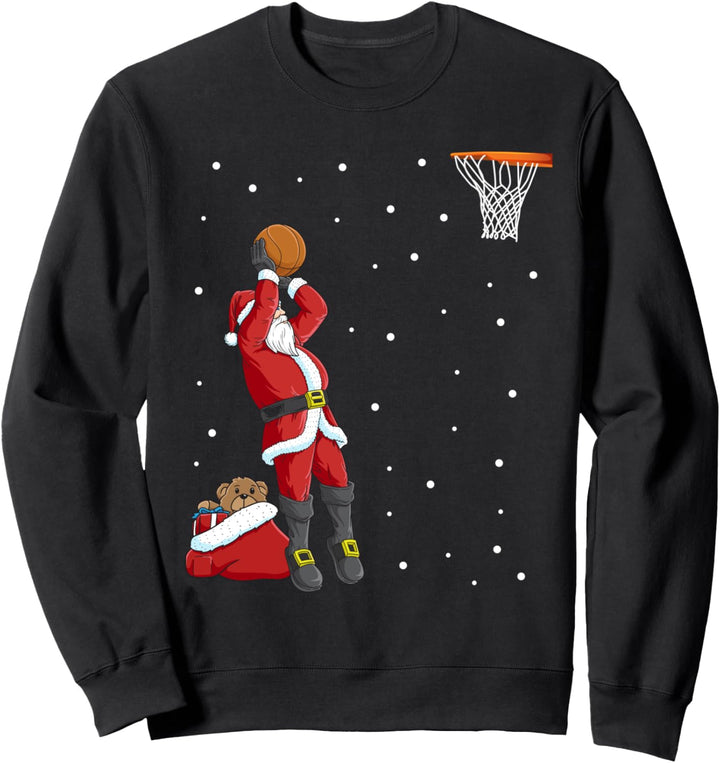 Lustiges Weihnachtsmann Basketball Weihnachten Wurf Geschenk Sweatshirt