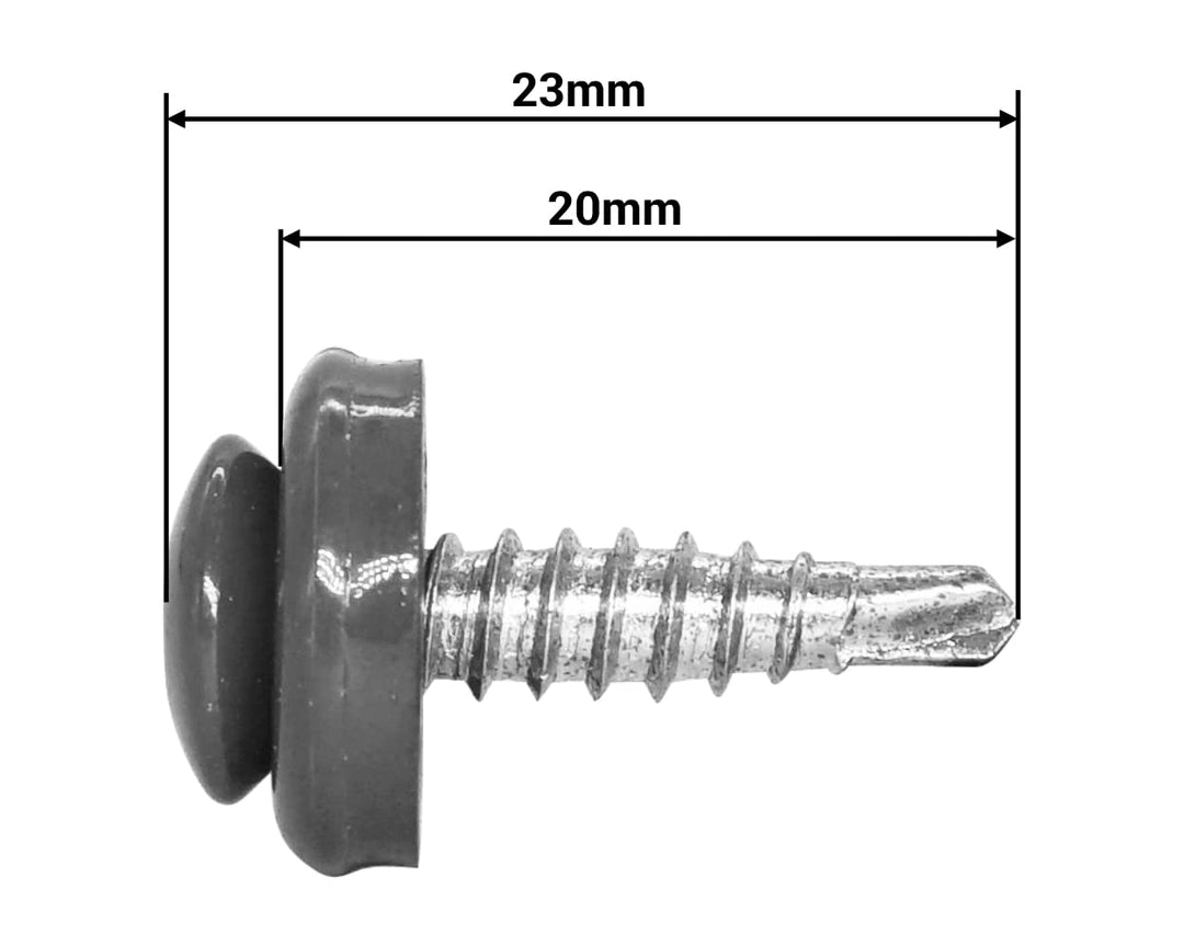 SKIR'CO (200 Stück) Metalldachschrauben 4,8 x 20 mm lackiert selbstbohrende Schrauben mit EPDM Unter
