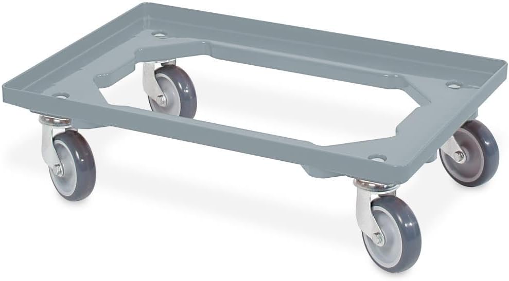 BRB 6X Logistikroller/Transportroller für Kisten 600x400 mm, Tragkraft 250 kg (grau), Grau