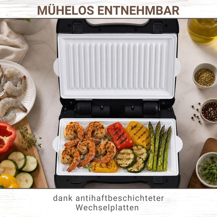 Syntrox Germany Kontaktgrill Multimaker mit Keramikbeschichtung elektrischer ZN-1500W