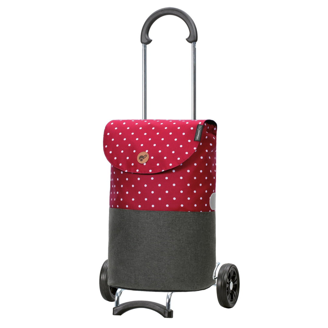 Andersen Shopper Scala Stahl mit Rad Ø 15 cm und 36 Liter Tasche Duko rot