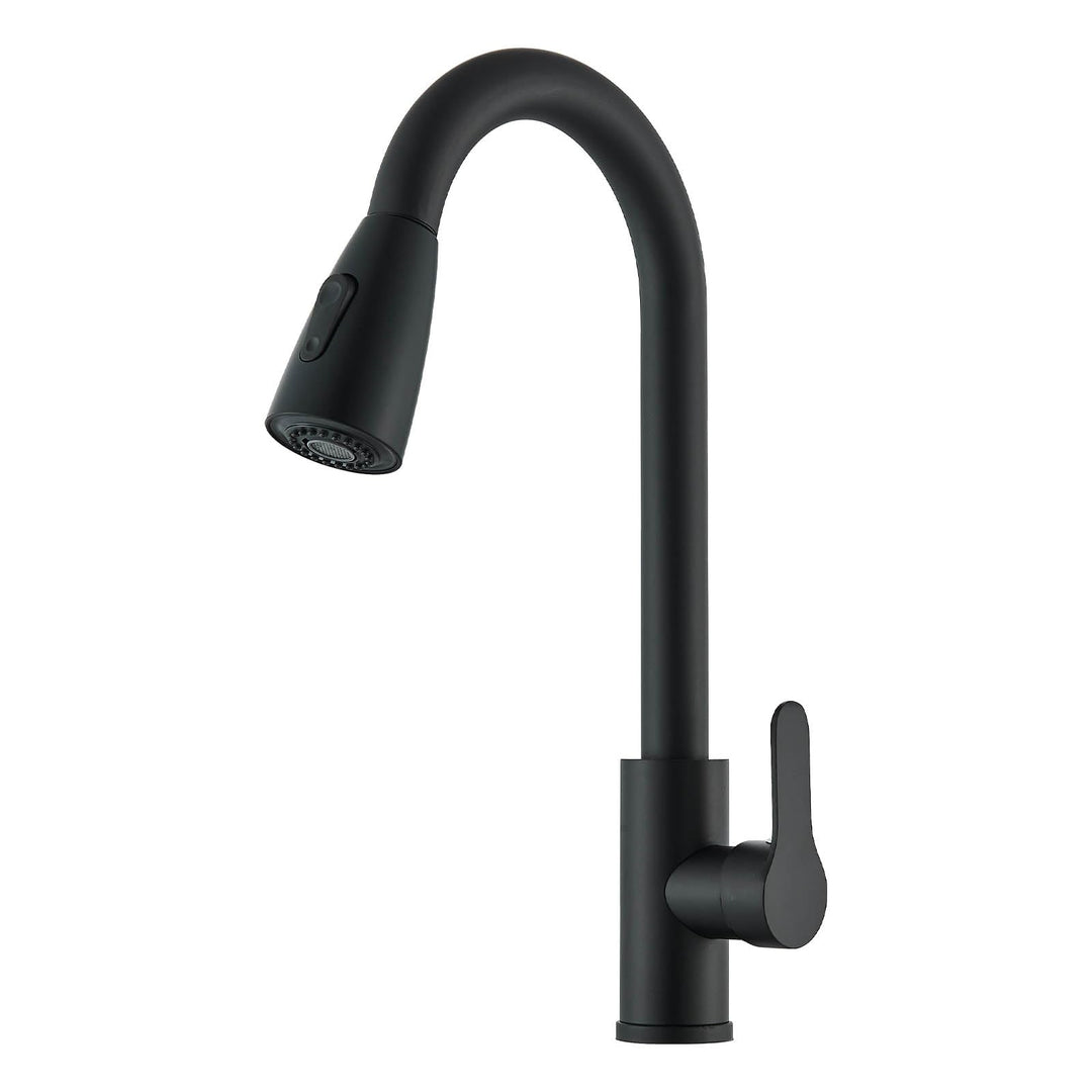 Wasserhahn Küche Schwarz mit Brause Ausziehbar Küchenarmatur mit 2 Modi, Armatur Küche Edelstahl 360