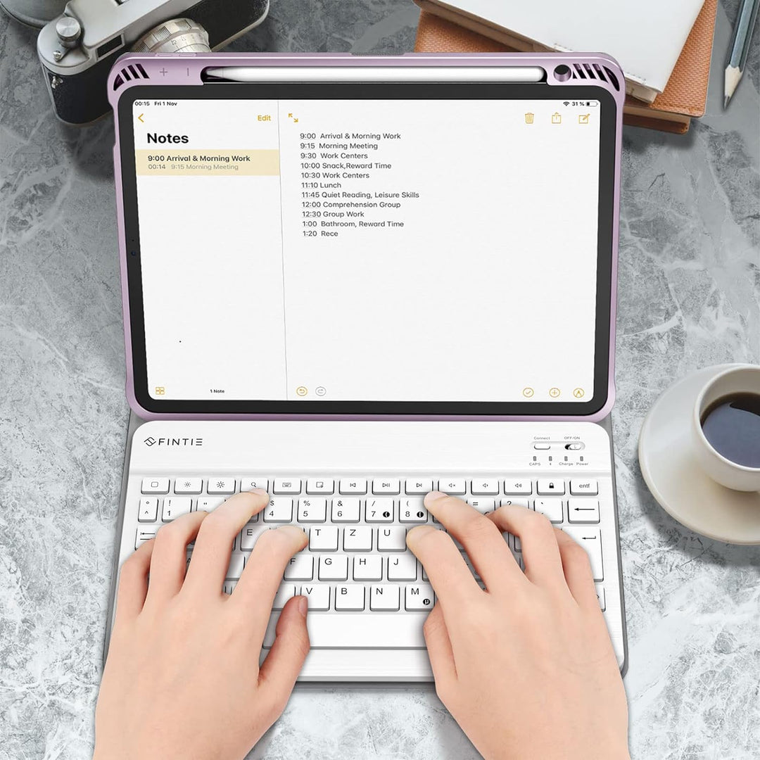Fintie Tastatur Hülle für iPad Air 5 2022 / iPad Air 4 2020 10.9 Zoll, Schutzhülle mit TPU Rückschal