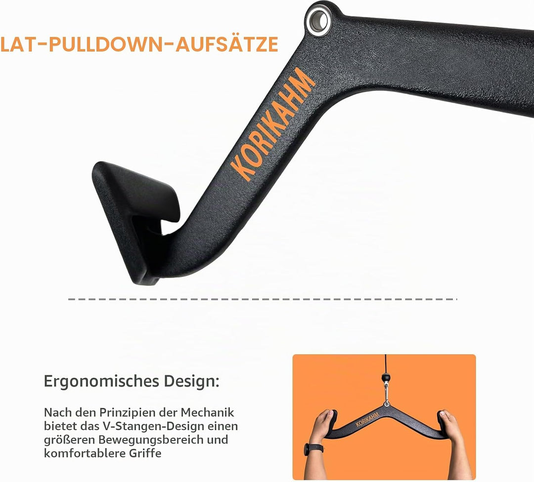 Ergonomic Design Lat Pull down Bar Grip Handle, Lat Pulldown Attachments, Strength Trainer for Athle
