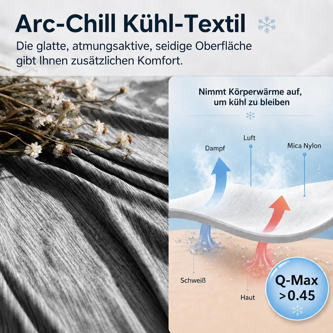 WOLTU Sommerdecke Selbstkühlende Decke Mikrofaser Arc-Chill, Kühldecke mit Q-Max>0.45, Kühl und Haut