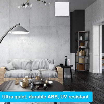 Aygrochy 100mm Badlüfter mit Mit Feuchtigkeitssensor und Timer, Wohnraumlüfter, leiser Betrieb, geri