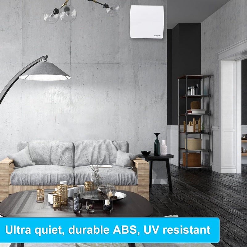 Aygrochy 100mm Badlüfter mit Mit Feuchtigkeitssensor und Timer, Wohnraumlüfter, leiser Betrieb, geri