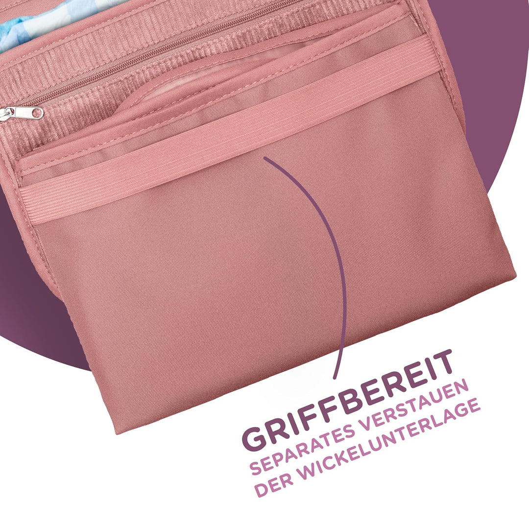 Jubi® Windeltasche mit Wickelunterlage für unterwegs mit extra viel Platz - Kleine Wickeltasche - Co