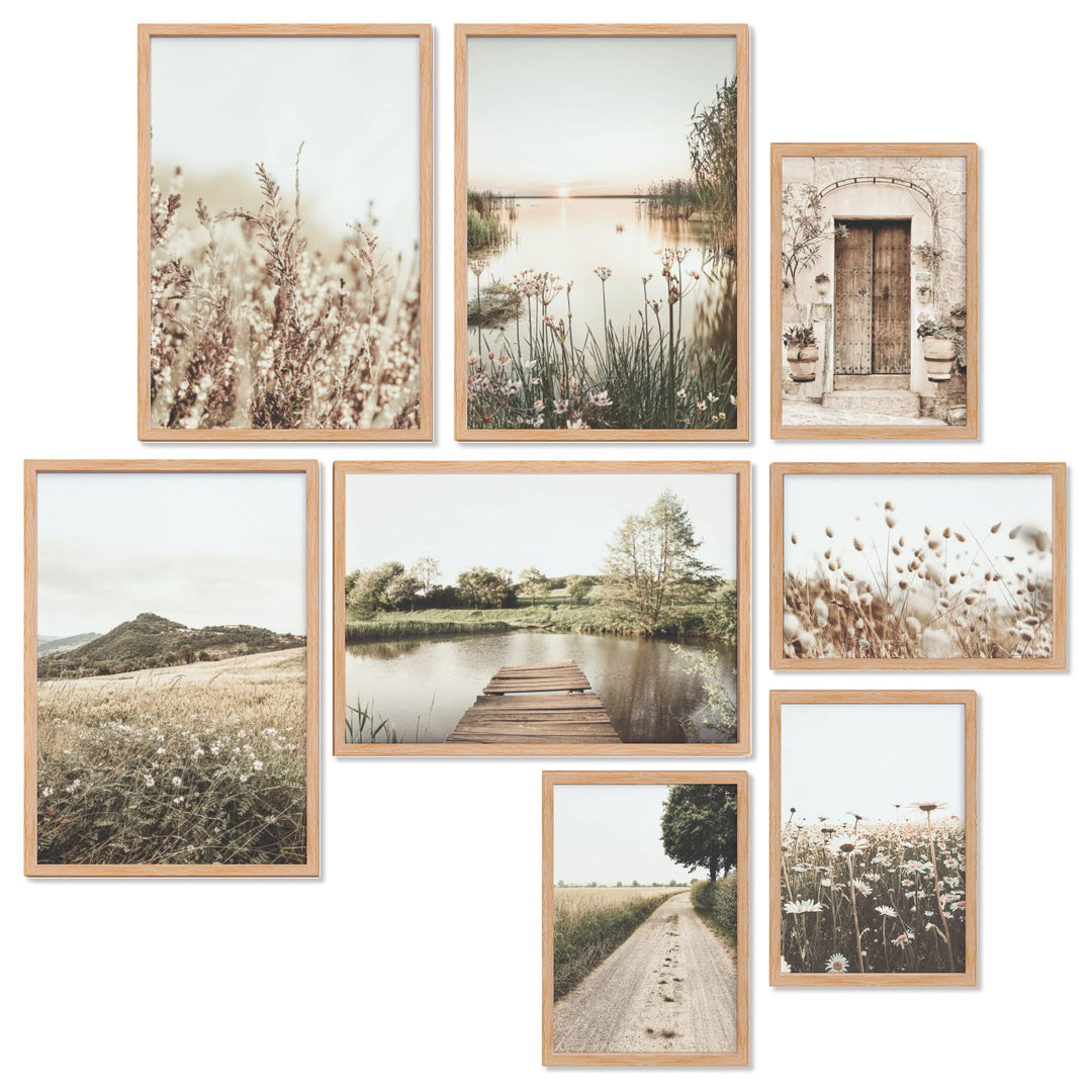 Heimlich® Premium Poster Set OHNE Bilderrahmen | 4 x DIN A3 & 4 x DIN A4 - ca. 30x42 & 21x30 | Stilv