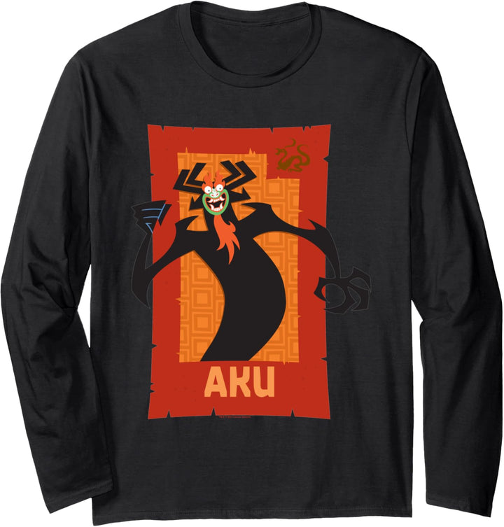 Samurai Jack Aku Red Rectangle Langarmshirt
