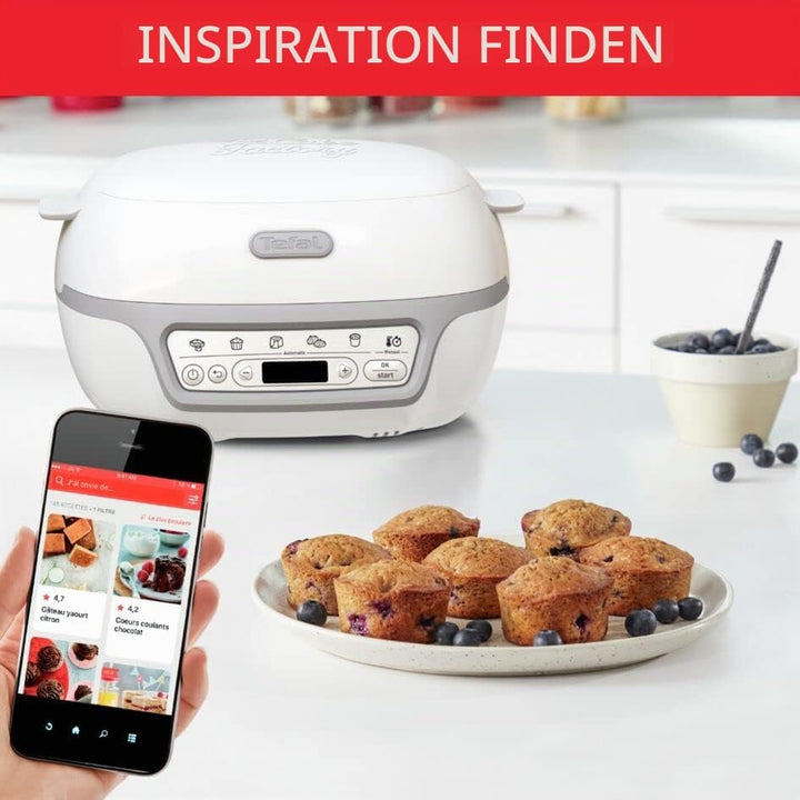 Tefal Cake Factory Délices Kuchenmaschine, 5 Auto-Programme, manuelle Modus, CreaBake, Muffinformen,