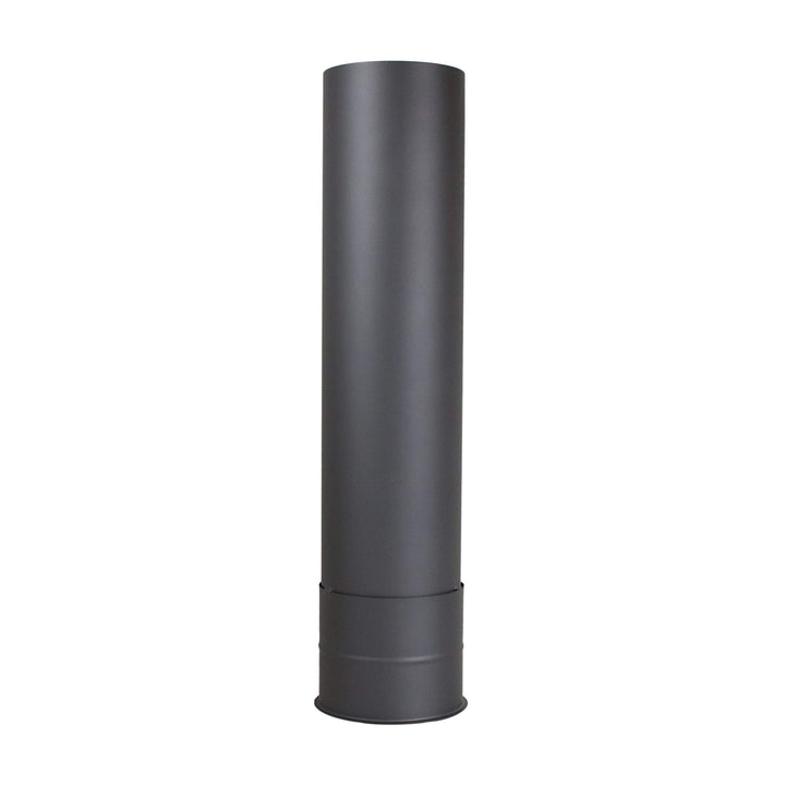 LANZZAS Ofenrohr Wandfutter mit 500 mm Rohr, im Durchmesser, DN Ø 150 mm, Farbe: gussgrau (schwarz-m