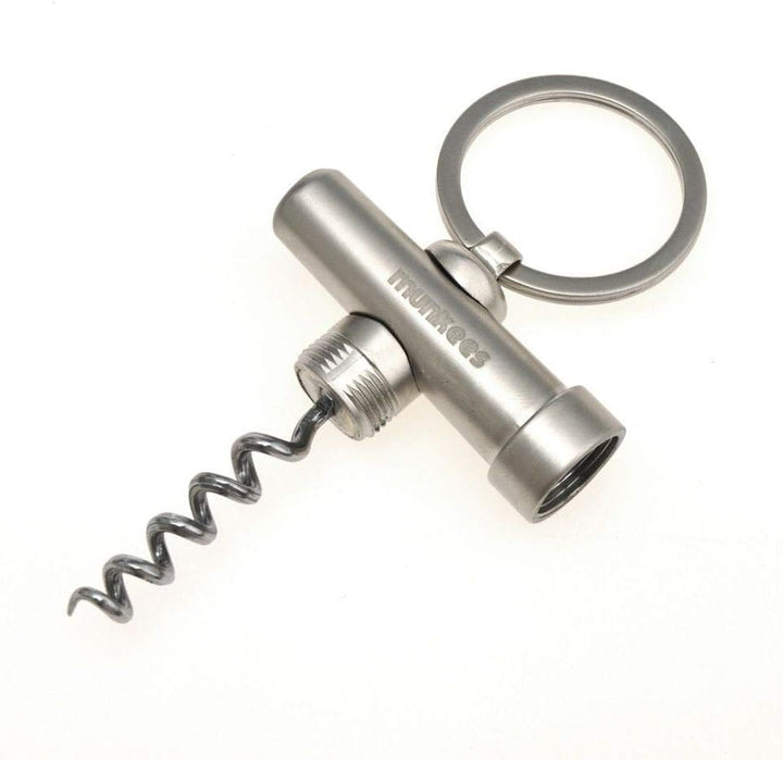 munkees 2 x Schlüsselanhänger Korkenzieher Flaschenöffner, Doppelpack, 34599 Doppelpack Silber, Dopp