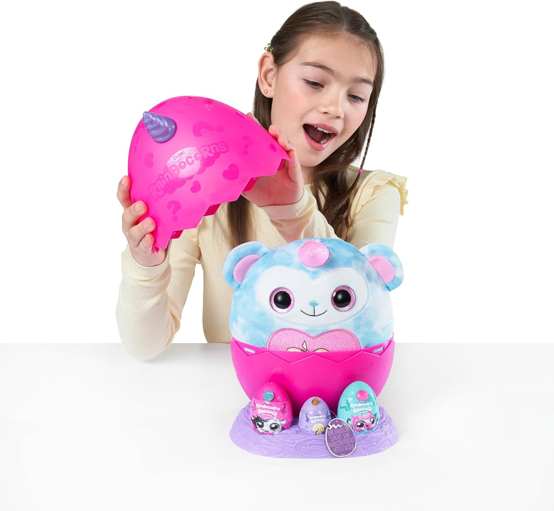 Rainbocorns Eggzania Mini Mania, Zebra, by ZURU Plush Surprise Unboxing with Animal Soft Toy, Idea f