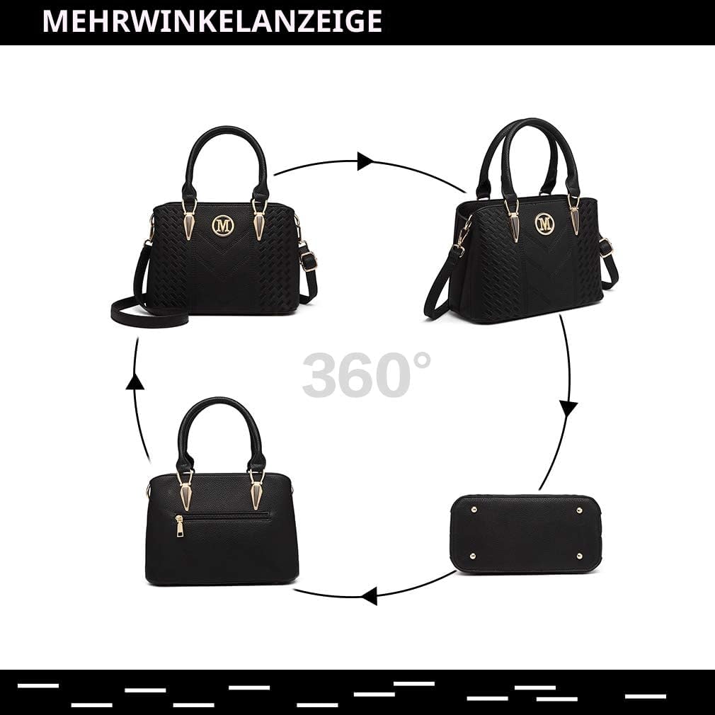 Miss Lulu Handtasche Damen Mittelgross Henkeltasche Elegante Schultertasche Tasche für Damen mit Lyc
