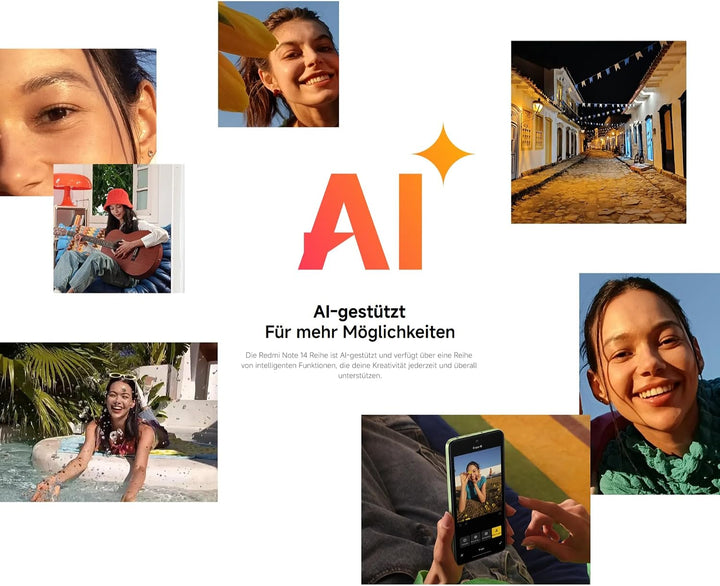 Xiaomi Redmi Note 14 Smartphone, 8 + 256GB, Blue, 108MP AI-Kamerasystem, 5500mAh Akku, 120Hz Augensc