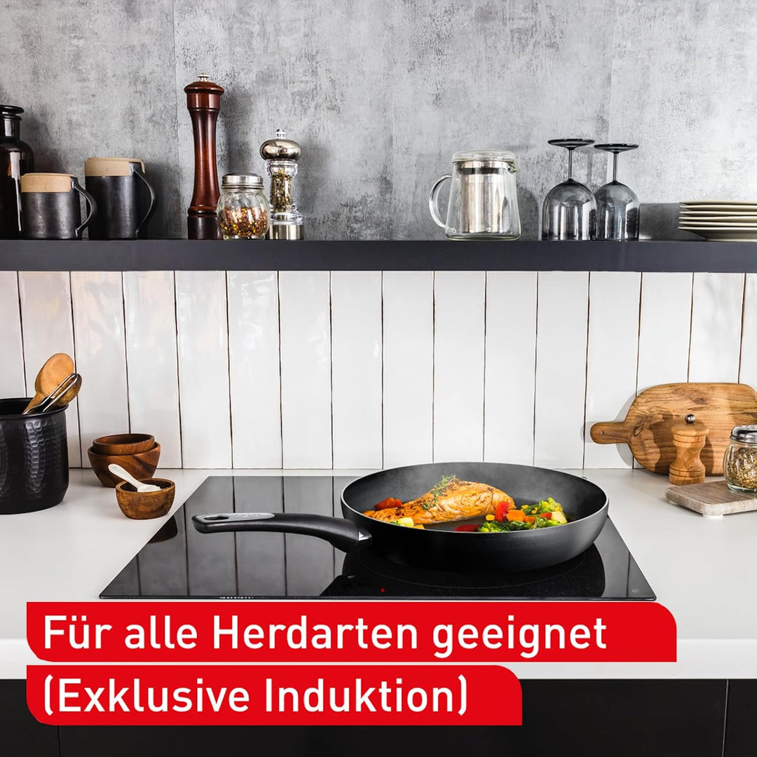 Tefal Bratpfanne 24 cm, Pfanne Antihaftbeschichtung mit Titanpartikeln, Thermo-Signal bei idealer Br