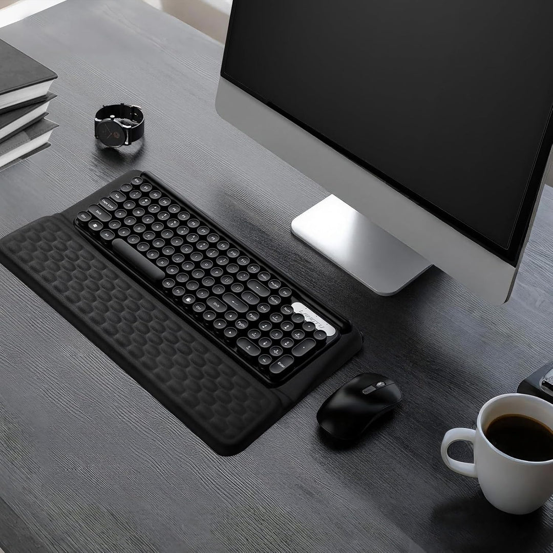 2-in-1 Ergonomische Tastatur Handauflage, Handballenauflage Tastatur mit Weichem Memory-Schaum, Ruts