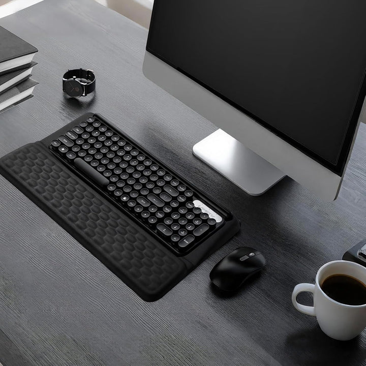 2-in-1 Ergonomische Tastatur Handauflage, Handballenauflage Tastatur mit Weichem Memory-Schaum, Ruts