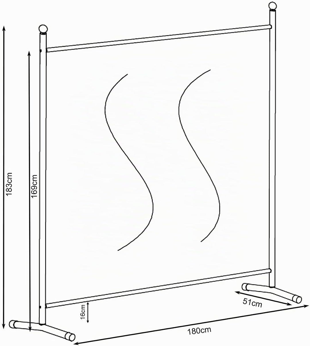 QUICK STAR Paravent 180 x 178 cm Stoff Raumteiler Gross Garten Stellwand Trennwand Balkon Sichtschut