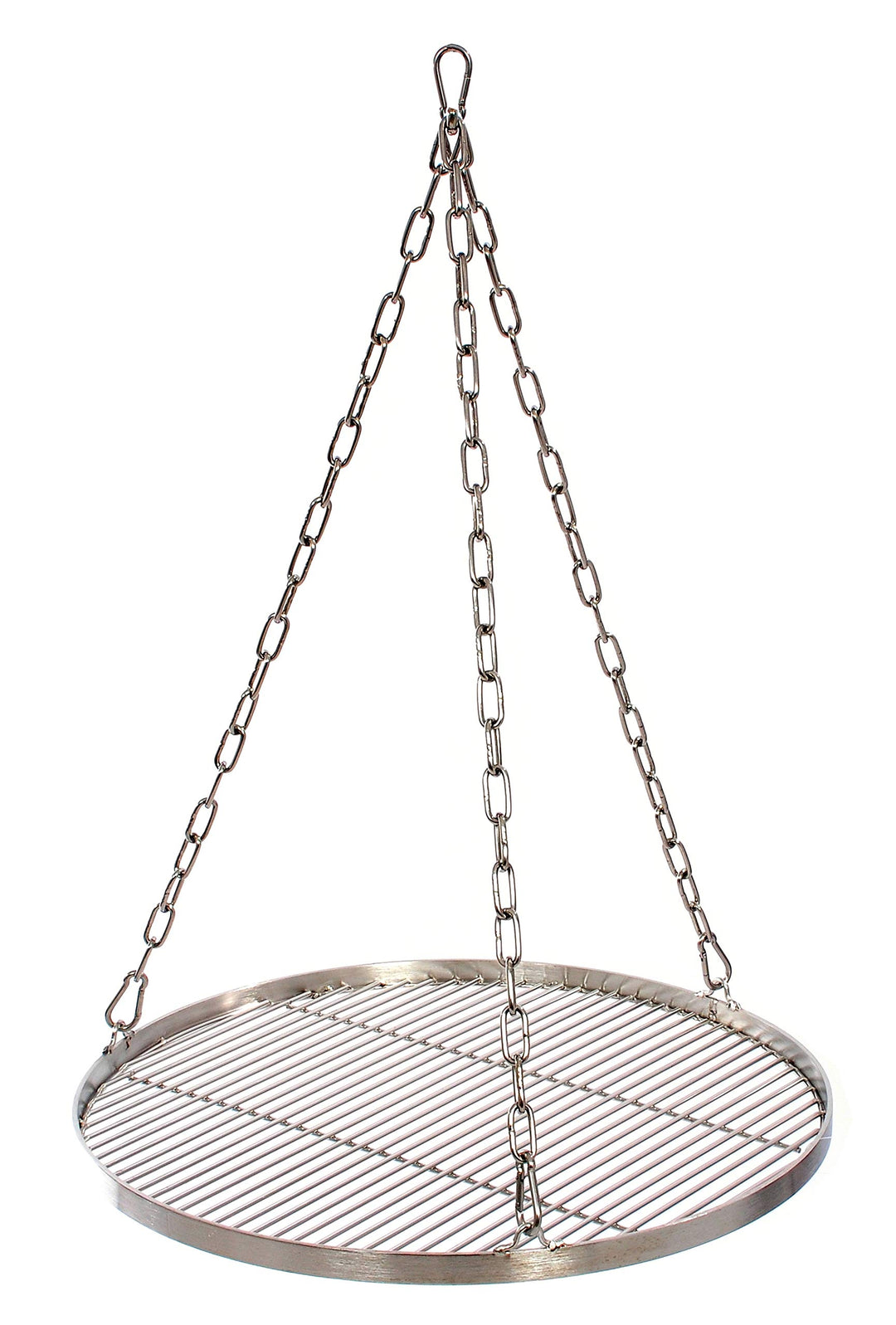 Grillrost 50 cm mit Kette Edelstahl für Schwenkgrill 3 Bein Grill Rost 10 mm Stababstand BBQ