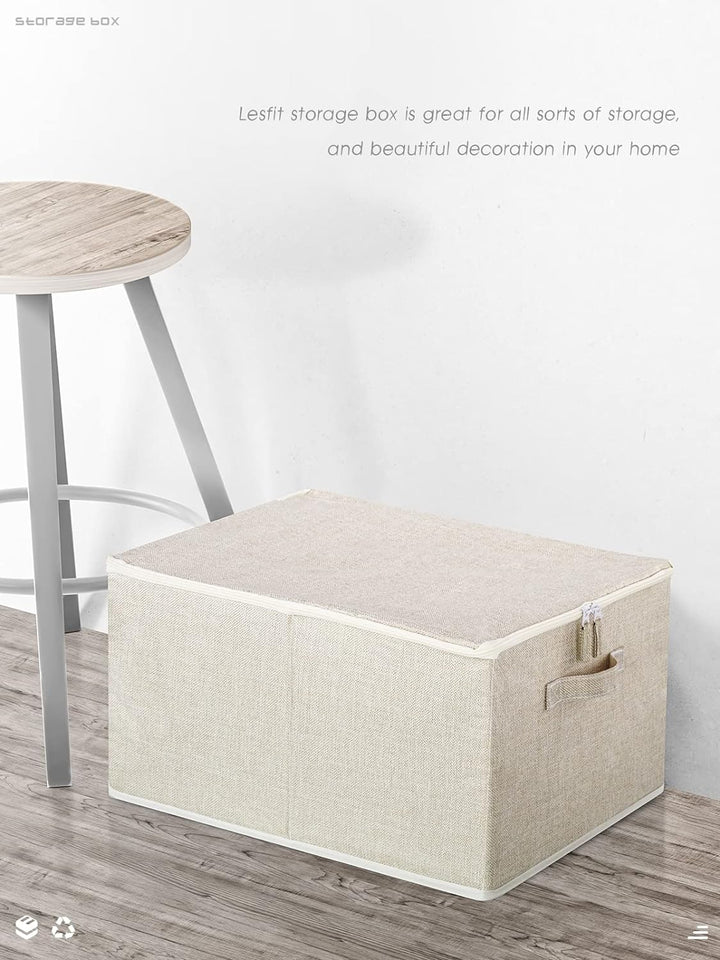 Lesfit Faltbare Aufbewahrungsbox Stoff 43x34x23 cm, 3er Pack A*3, A*3