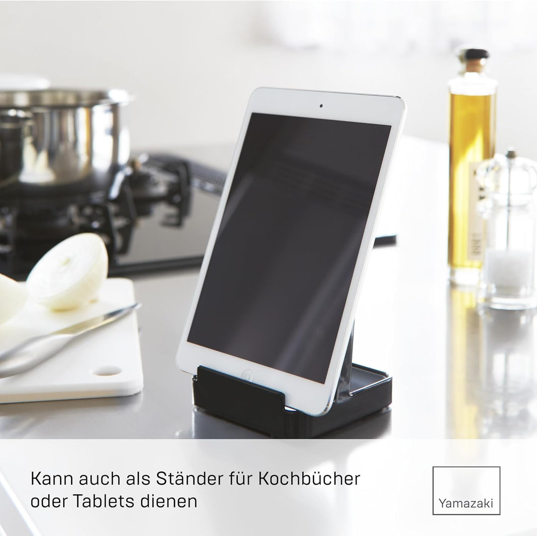 YAMAZAKI Home 2249 Tower Ständer für Schöpflöffel, Topfdeckel, Küchenutensilien, Schwarz 2248-P Schw
